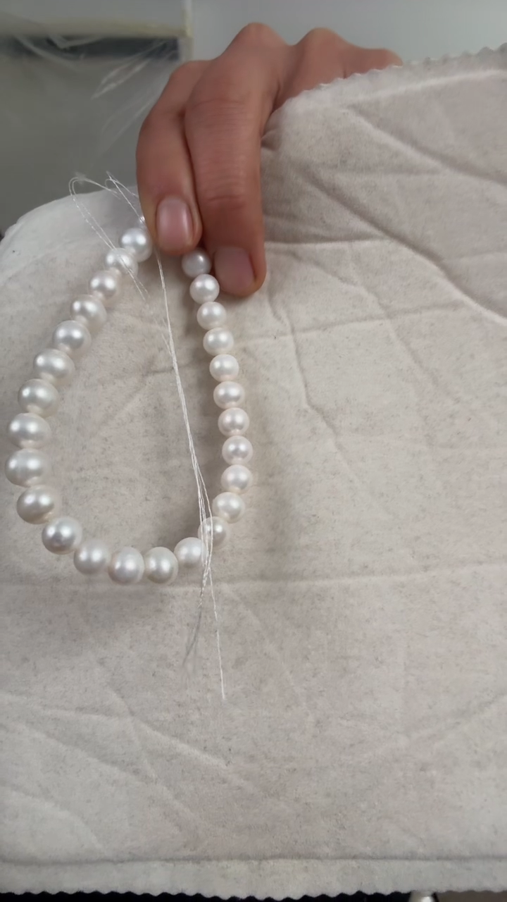 未镶嵌手链淡水珍珠9-10mm白色手链