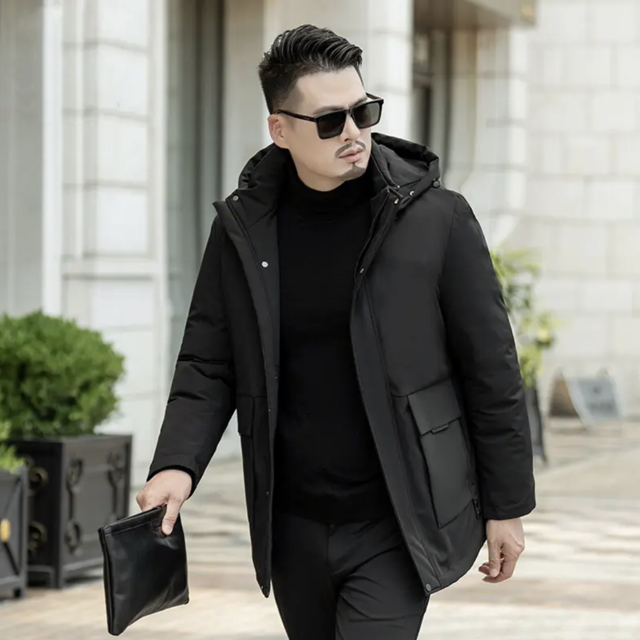 8802男士品牌男装新款羽绒服连帽帽子可脱卸加厚上衣（纯原）