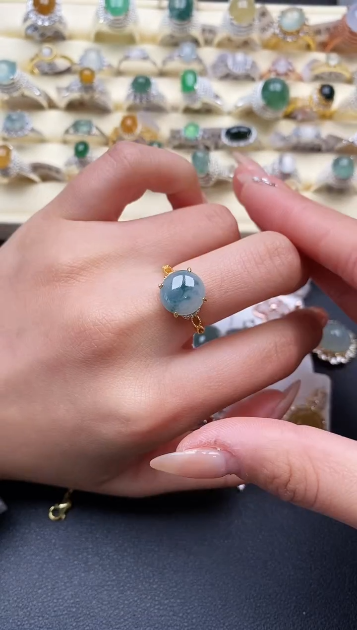 【闪购商品】翡翠戒指银S925镶嵌111111+4