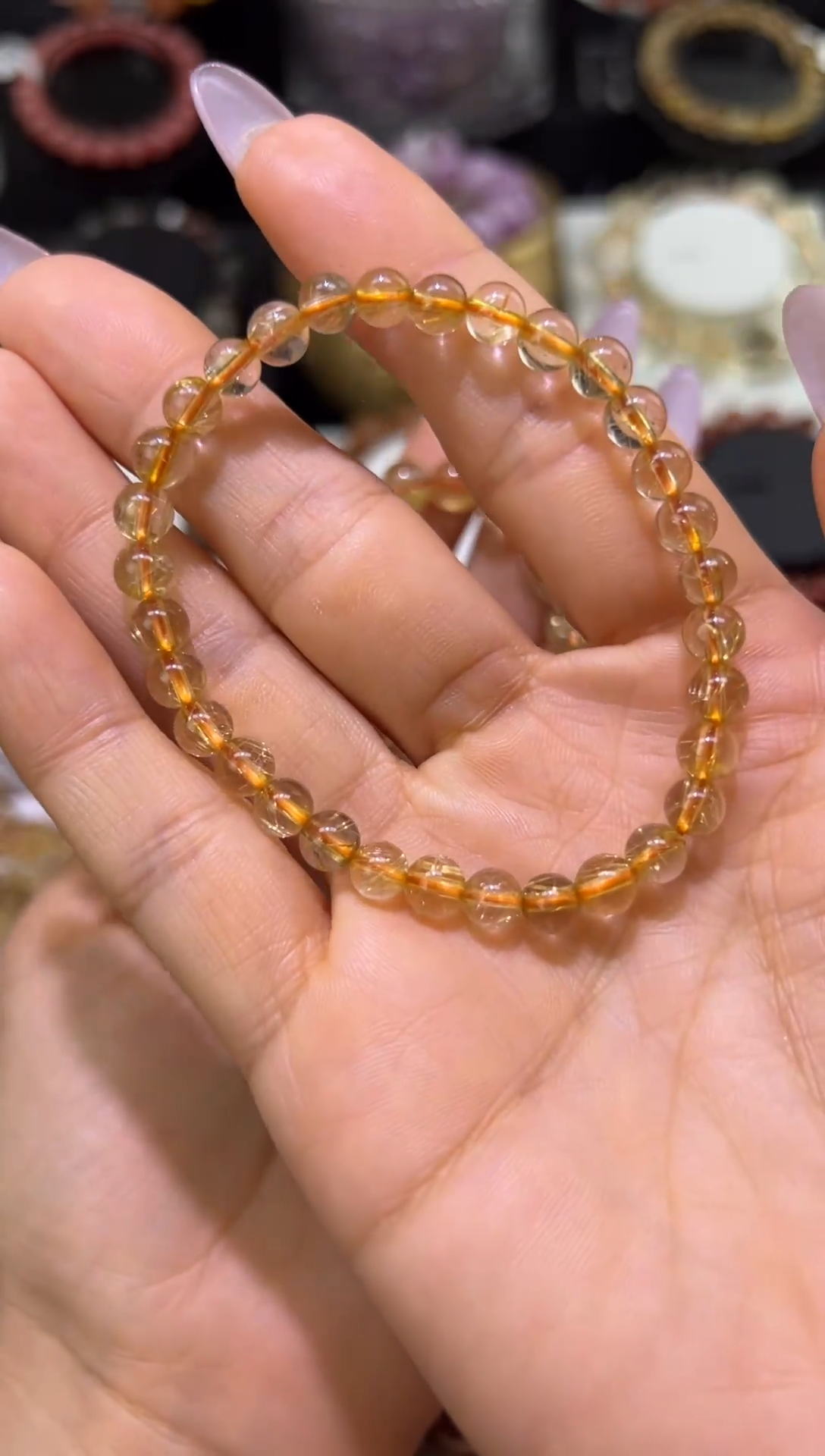 水晶手串未镶嵌金发晶5.5mm