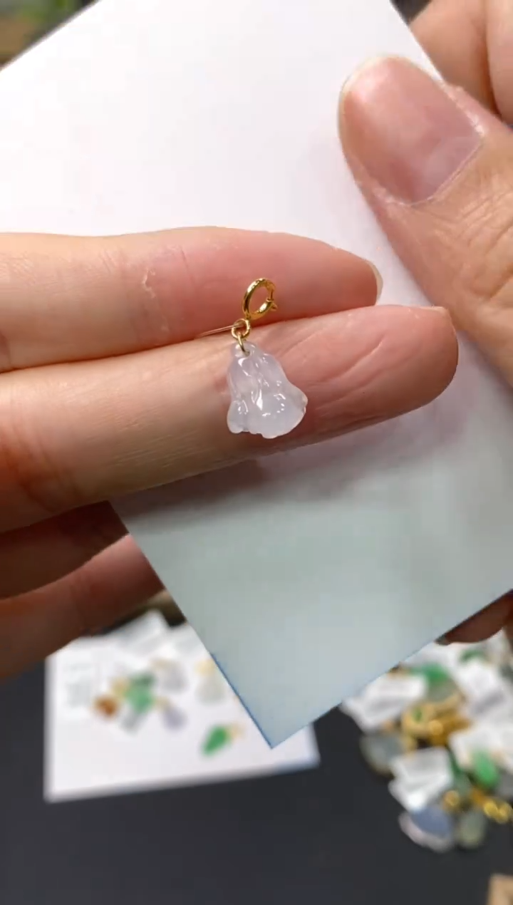 【闪购商品】翡翠颈饰18K金镶嵌净货14013