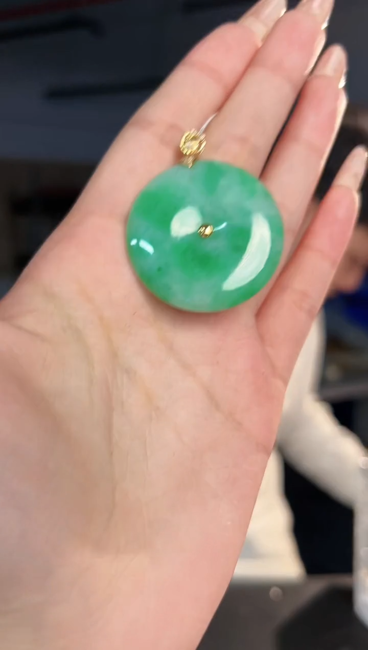 【闪购商品】翡翠颈饰18K金镶嵌缅料A货/支持复检/一件