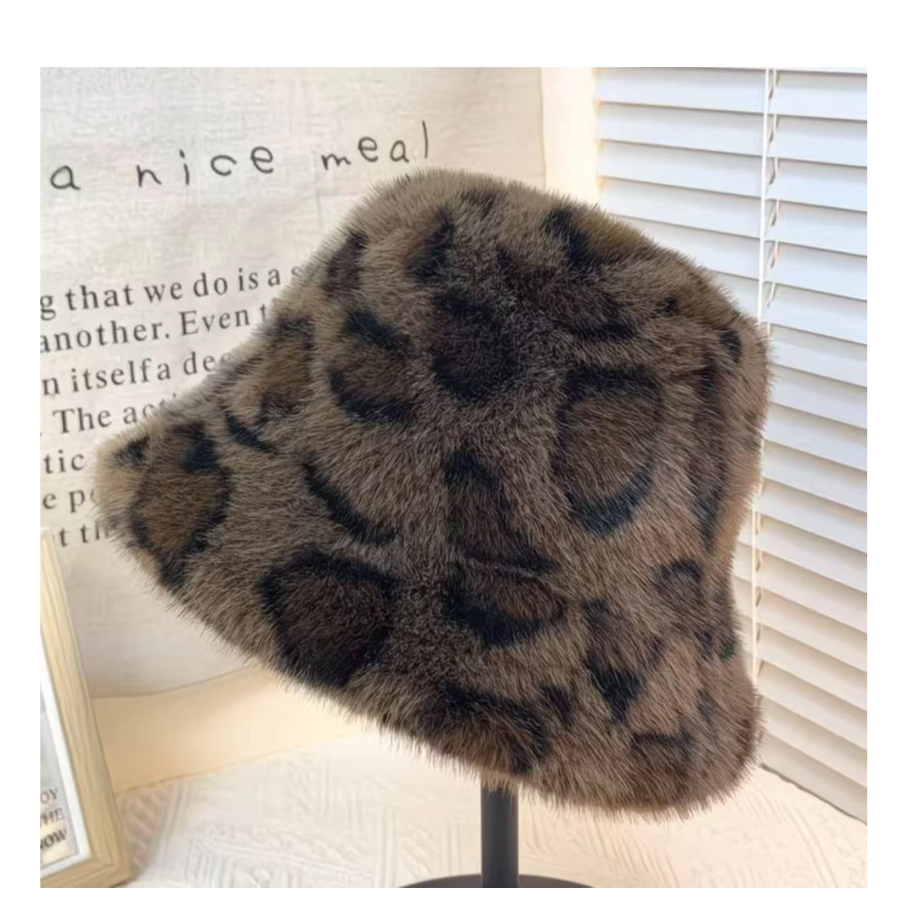 时尚豹纹渔夫帽休闲小众减龄