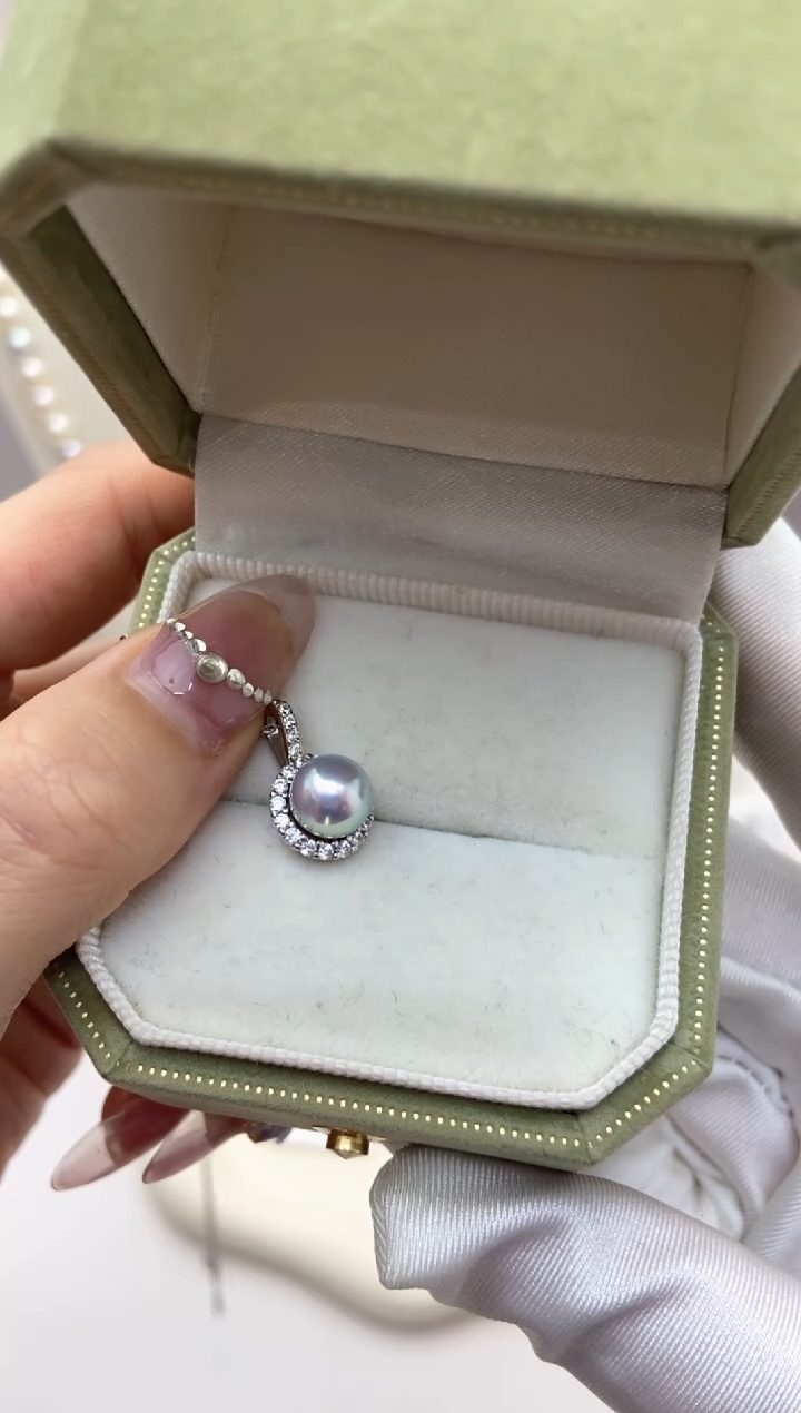 【闪购商品】海水珍珠吊坠(不含链)银S925镶嵌真多麻7.0-8.0吊坠