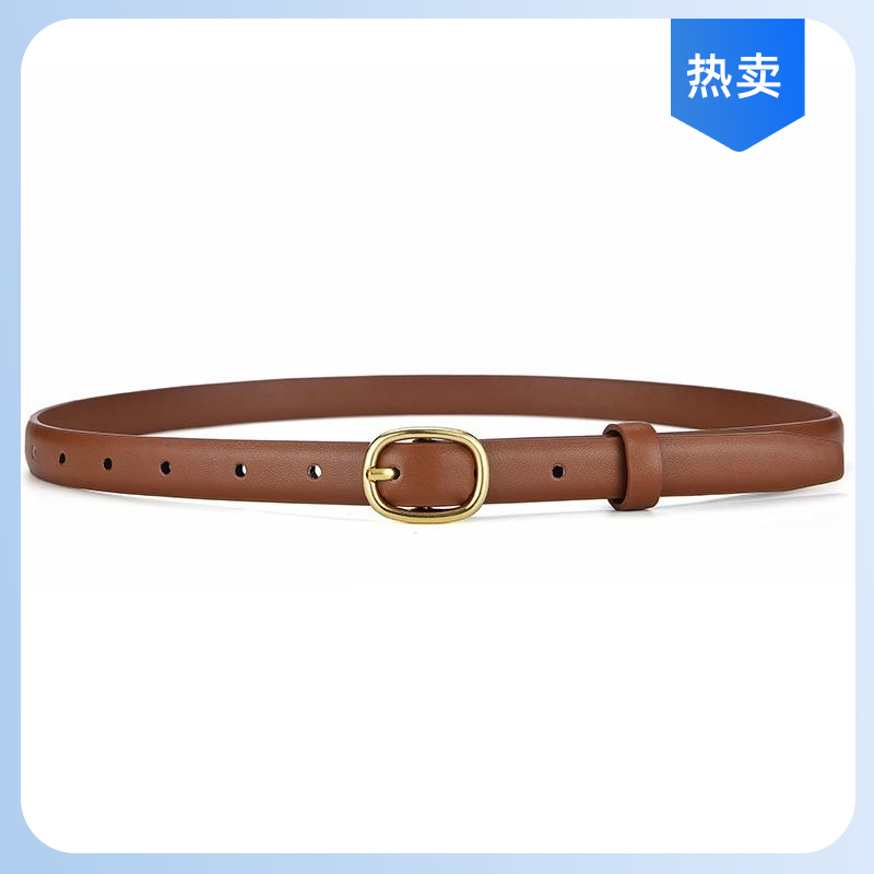 韩版女士腰带仿古腰带细款削边牛女学生女生皮带女士简约复古