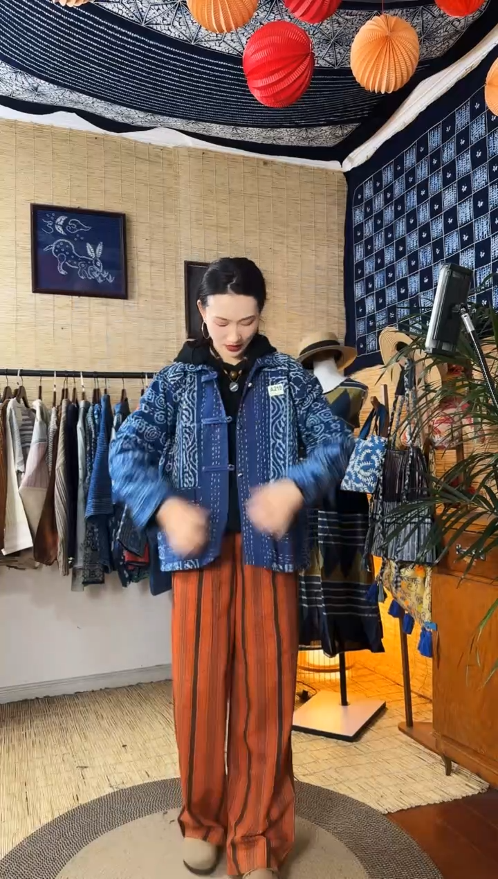 【闪购商品】设计师款蓝染刺子绣外套219