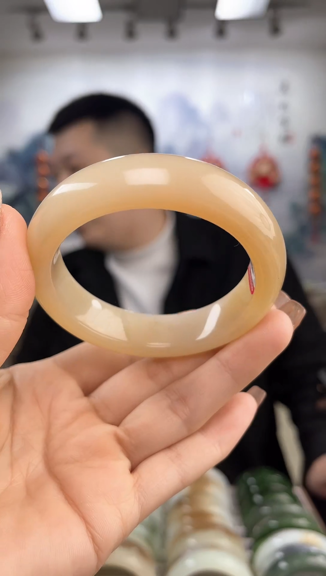 【闪购商品】和田玉手镯未镶嵌57圈口0851