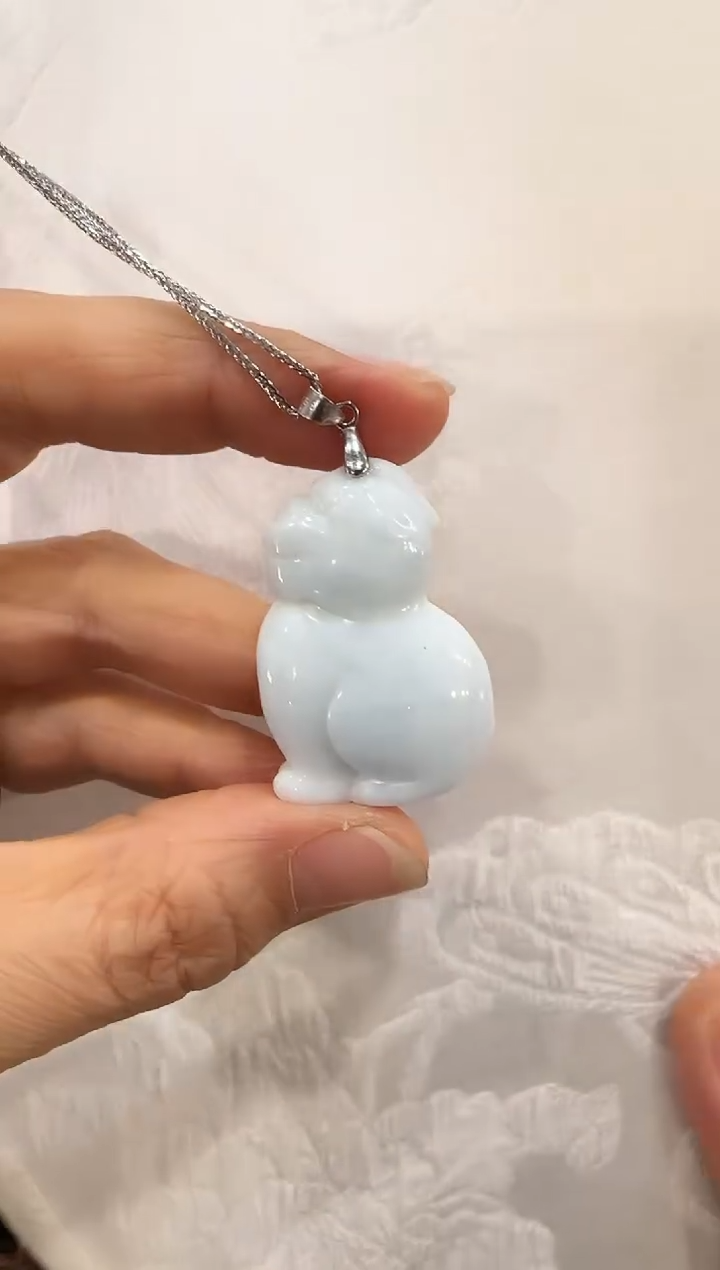 翡翠未镶嵌颈饰国风