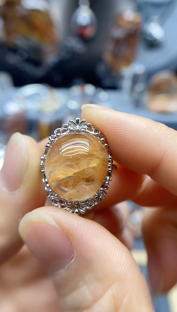 戒指银S925镶嵌水晶水晶水晶