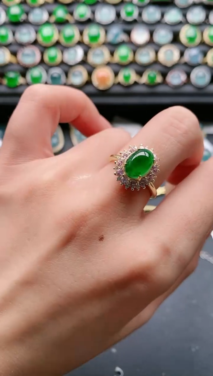【闪购商品】翡翠戒指银S925镶嵌1111111