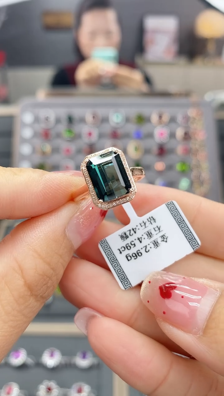 【闪购商品】碧玺戒指18K金镶嵌4.59  
