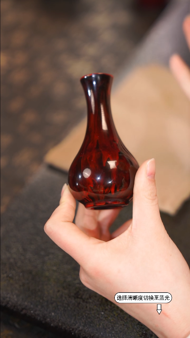 【闪购商品】非遗漆器 敦煌系列木胎火焰纹小赏瓶