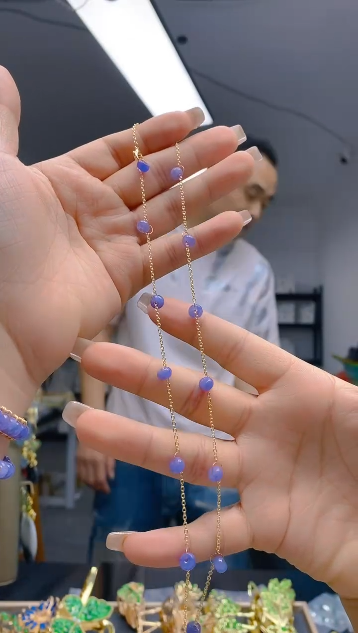 【闪购商品】翡翠耳饰合金292翡翠锁骨链