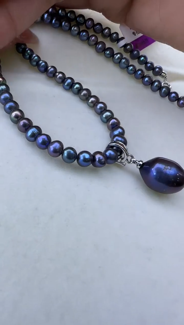 【闪购商品】淡水珍珠项链银S925镶嵌504