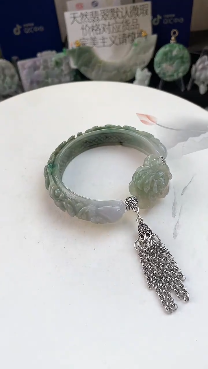 未镶嵌手链翡翠整***～手工定制默认微瑕主播介绍为准