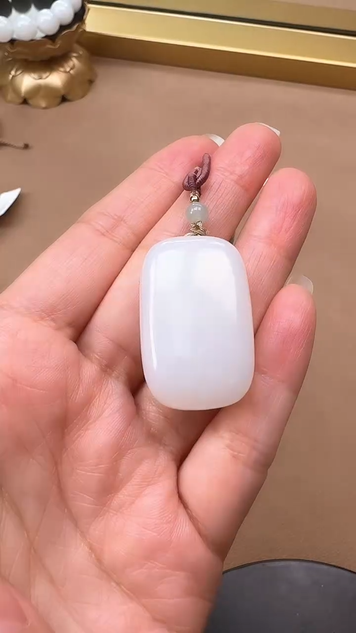 【闪购商品】和田玉吊坠未镶嵌1172白玉平安牌