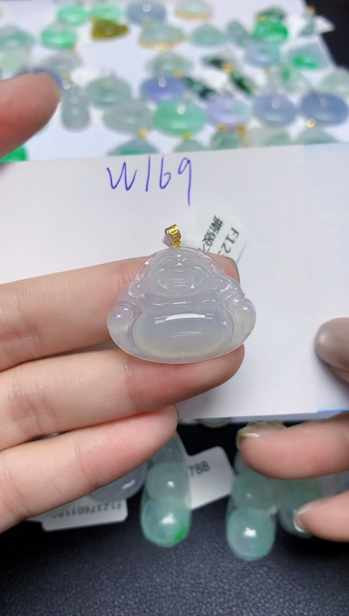 颈饰18K金镶嵌翡翠天然缅甸翡翠A货翡翠百元以上9元证书费自理