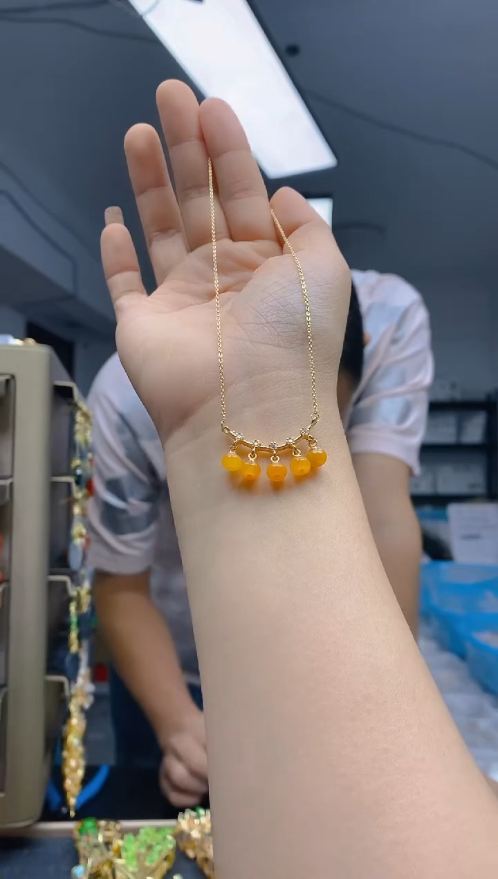 【闪购商品】翡翠耳饰合金0139翡翠锁骨链