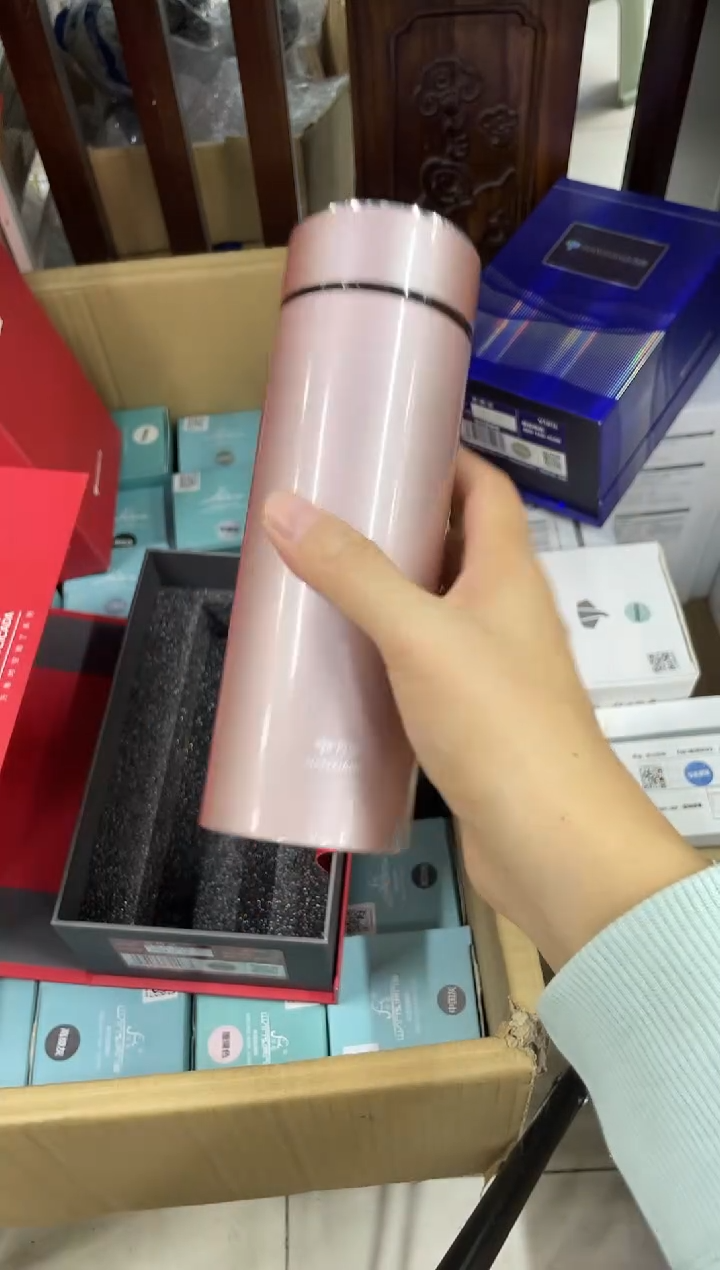 高硼硅玻璃无手柄款象家保温杯h198-430ml粉