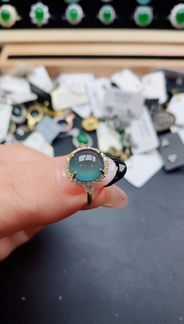 翡翠戒指银S925镶嵌5085050