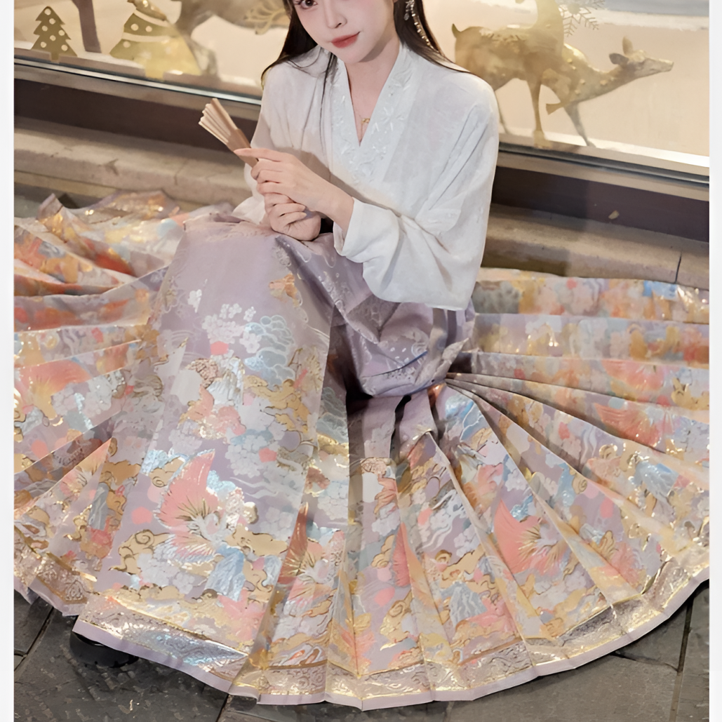 发财小金鱼 四季款明制汉服织金妆花满织马面裙套装 中国风