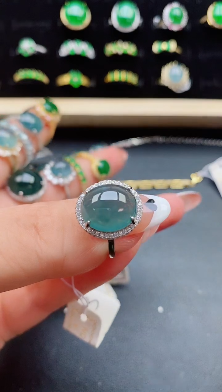 【闪购商品】翡翠戒指银S925镶嵌21321