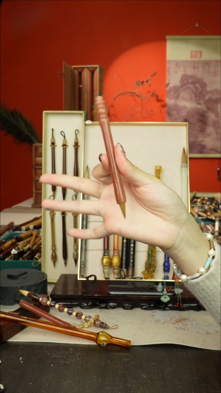 132号闪孤品高货毛笔链接 清水试笔 蘸墨不退