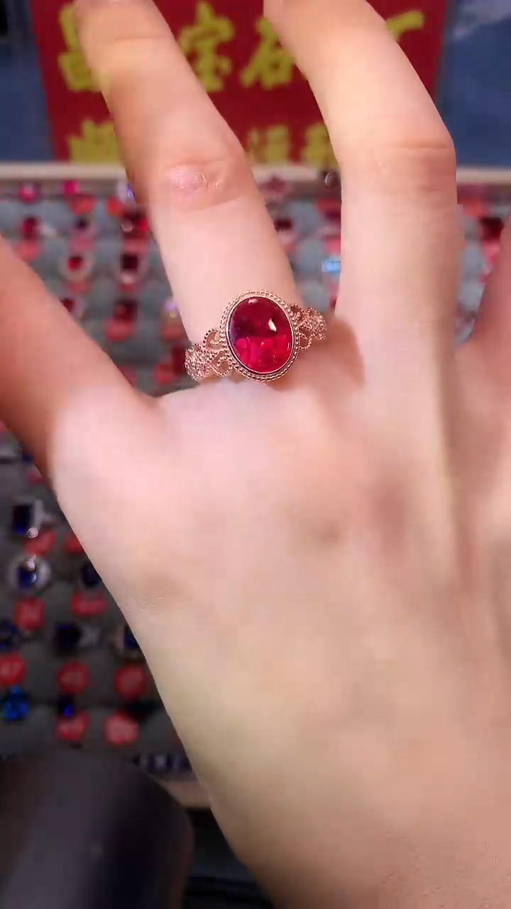 【闪购商品】红宝石戒指银S925镶嵌1111