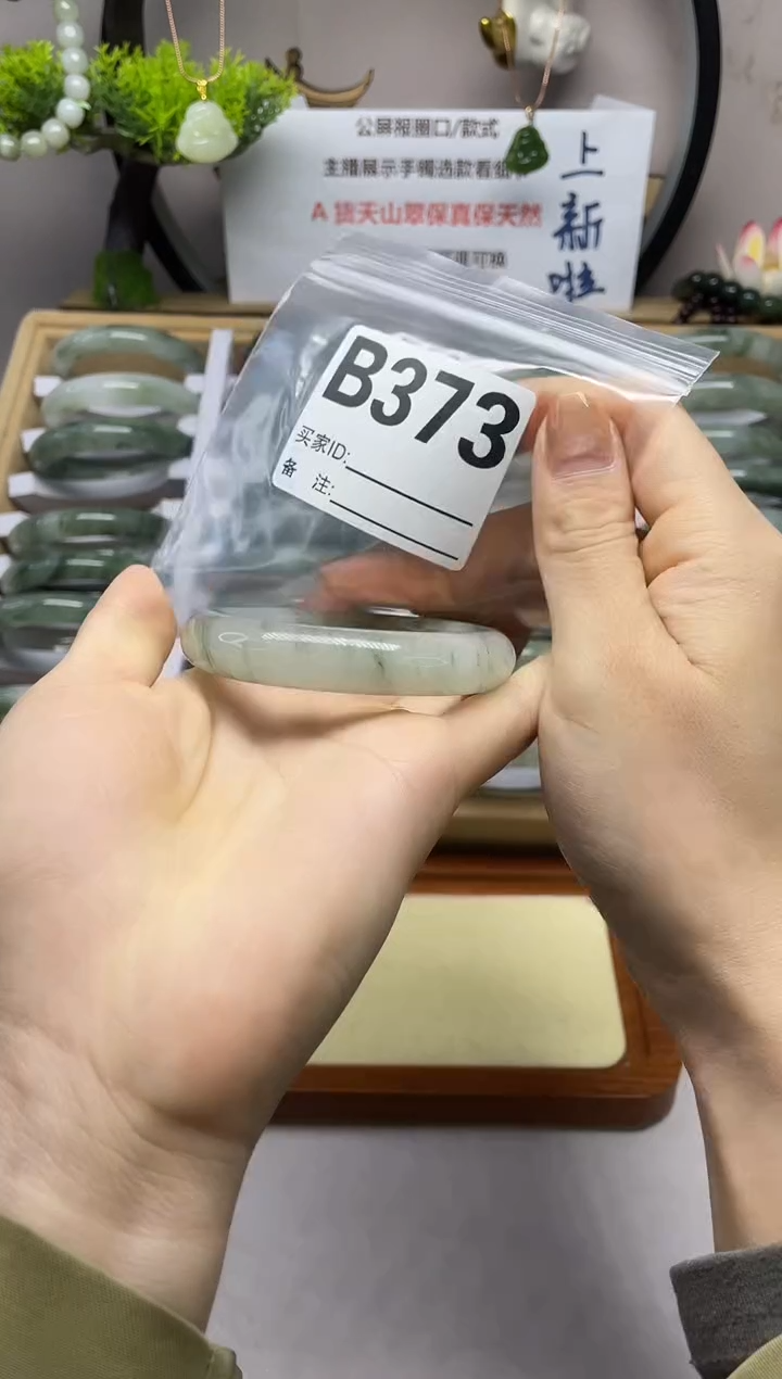 【闪购商品】石英质玉（天山翠）手镯未镶嵌b373