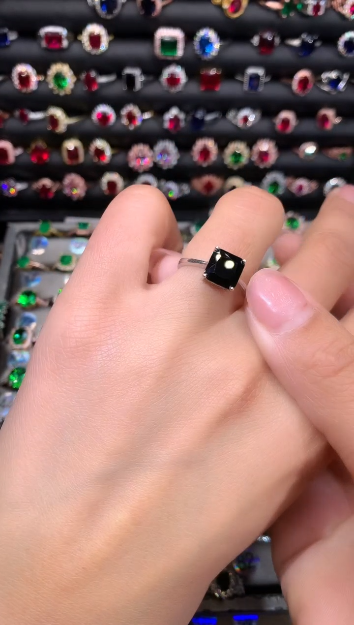 【闪购商品】蓝宝石戒指银S925镶嵌山蓝8