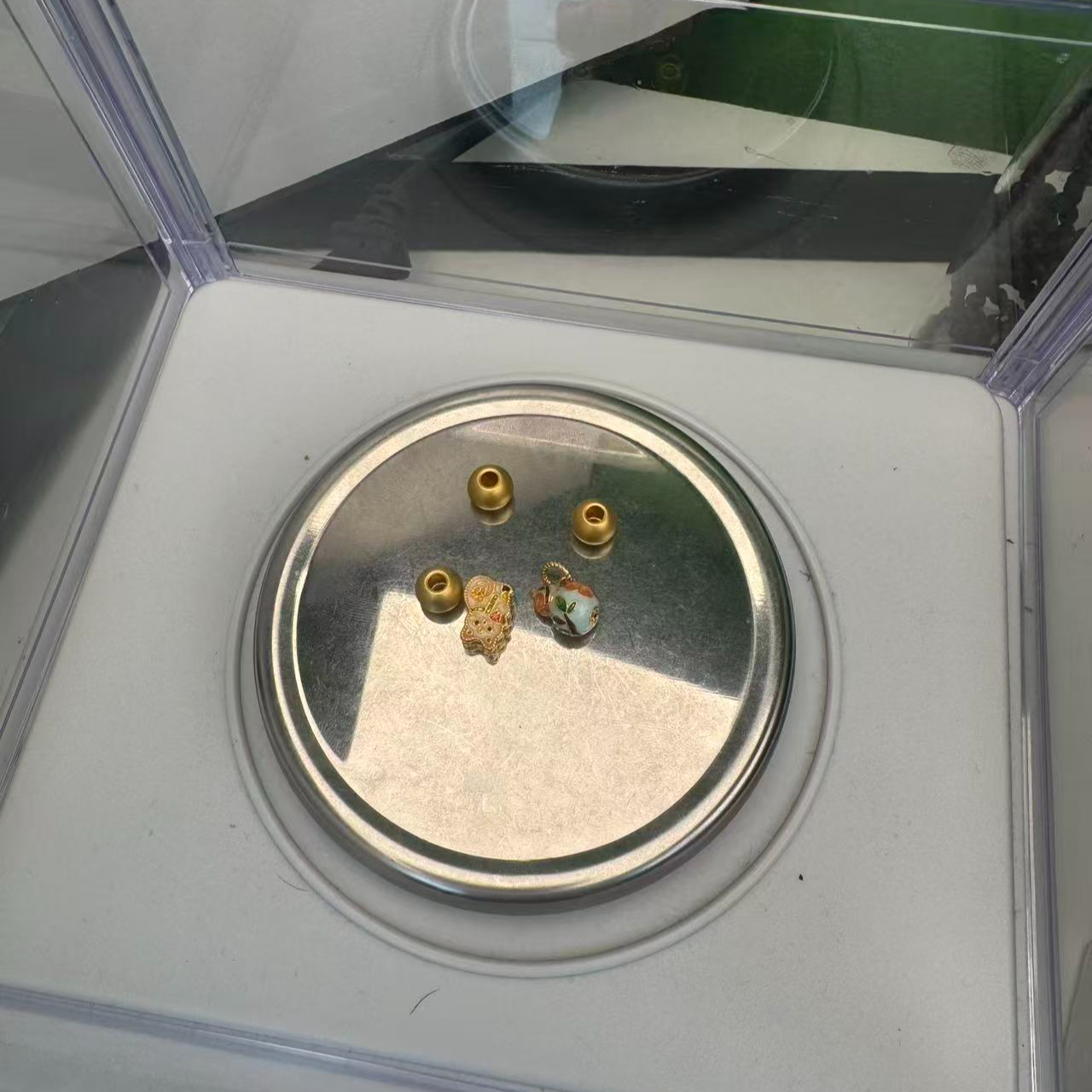 足金999猫猫➕葫芦珐琅➕3粒古法金珠配件
