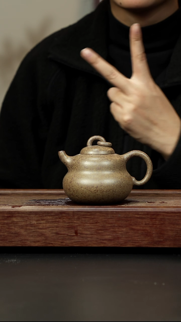 紫砂茶壶本绿柴烧 葫芦壶