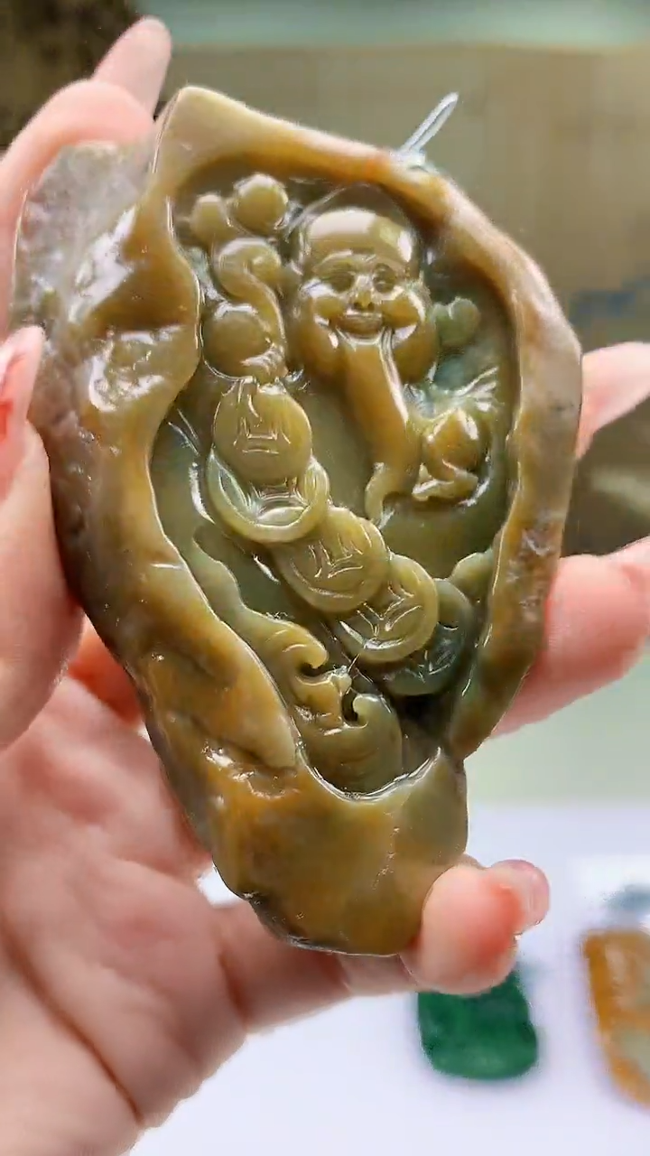 【闪购商品】定制翡翠未镶嵌4688ty-毛货挂件39