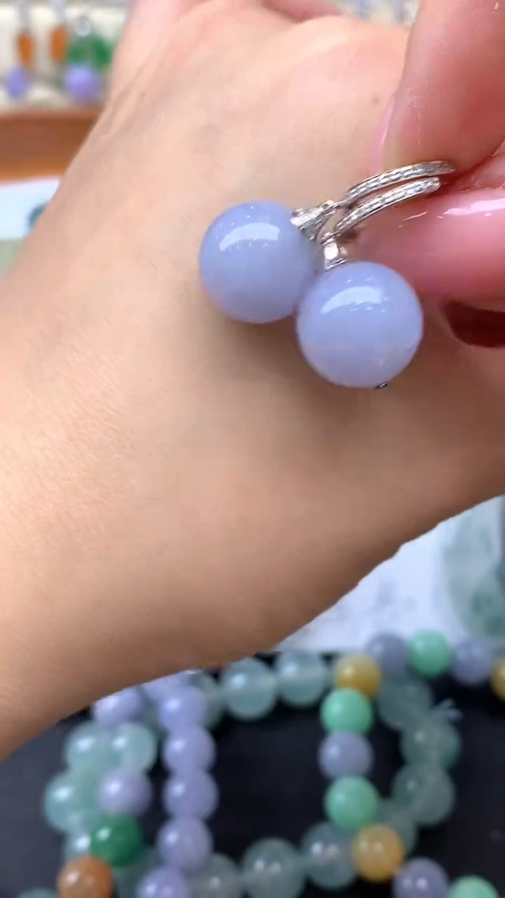 【闪购商品】翡翠耳饰18K金镶嵌334-天然翡翠