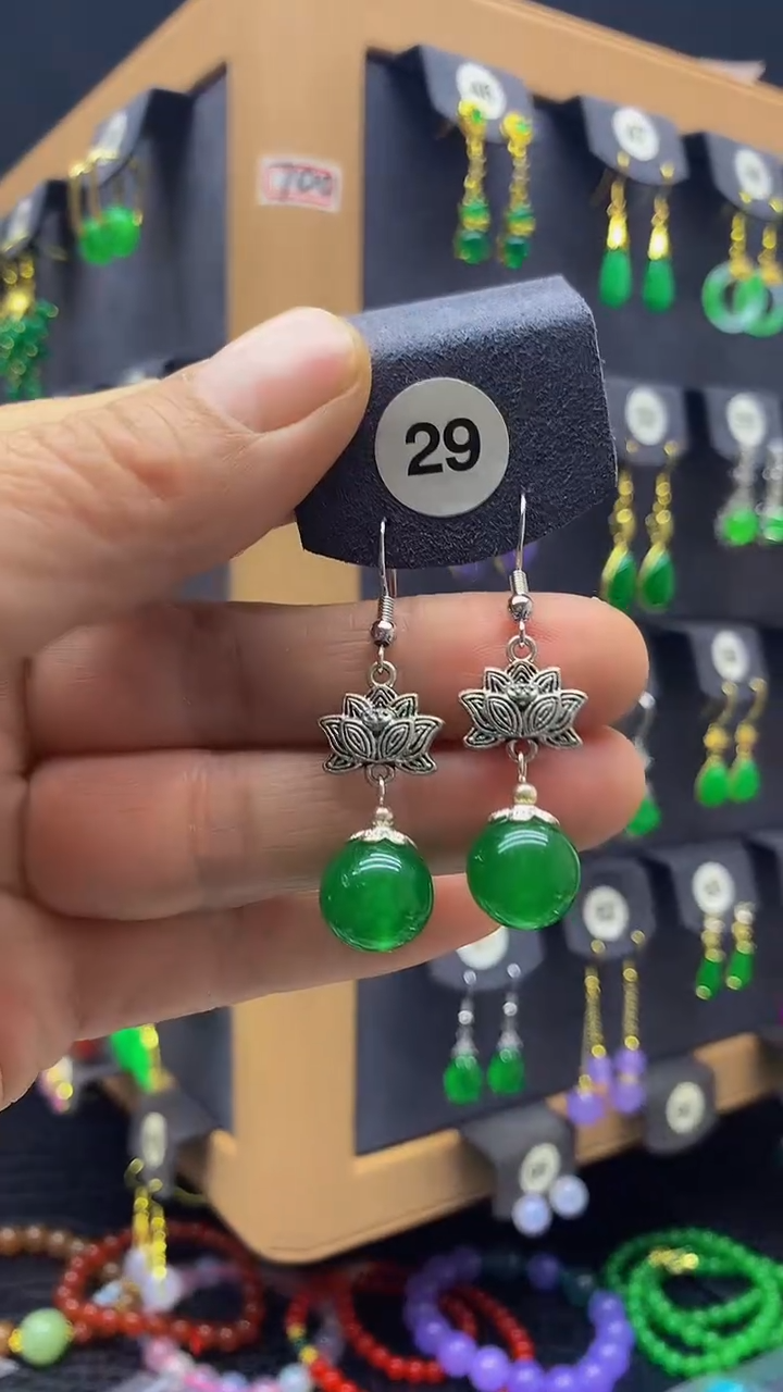 【闪购商品】玛瑙/玉髓耳坠银S925镶嵌777