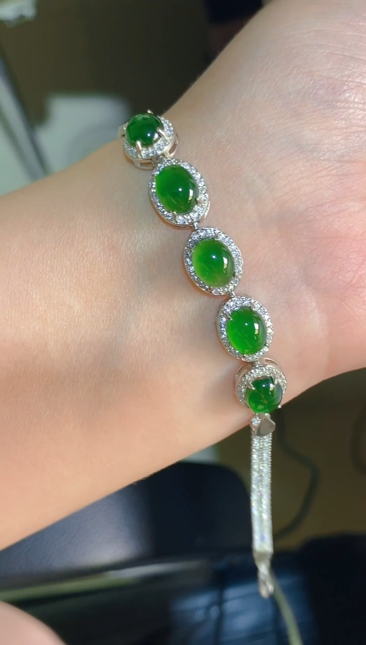 【闪购商品】翡翠耳饰银S925镶嵌天然A货翡翠1