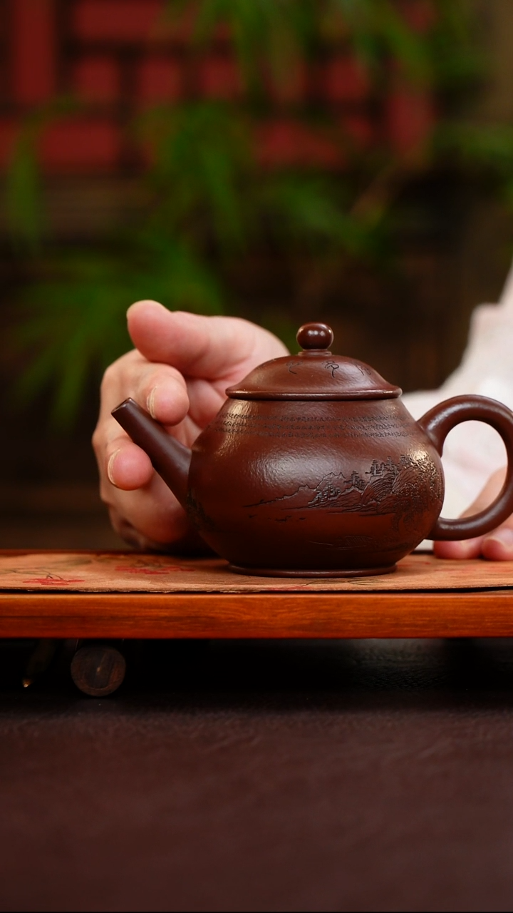 茶壶紫砂紫袍玉砂 潘壶 