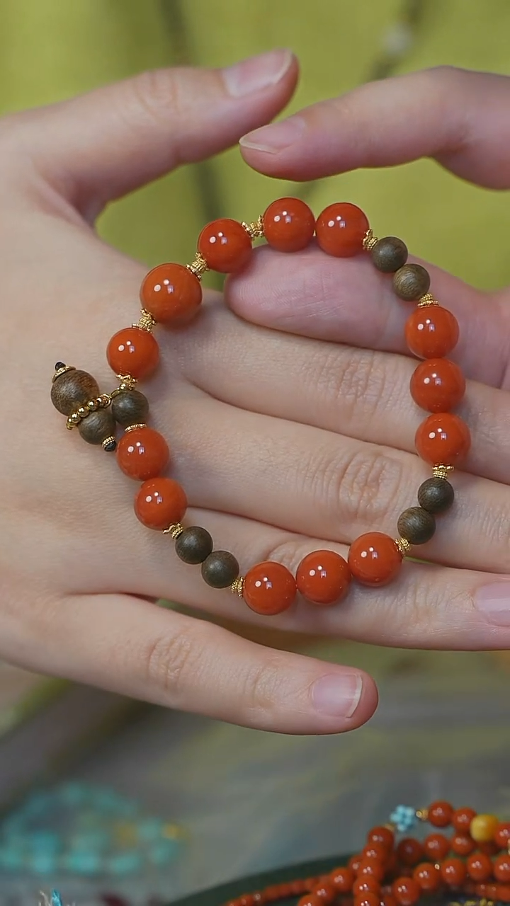 未镶嵌手串南红玛瑙AA/设计款单圈南红手串9-10mm