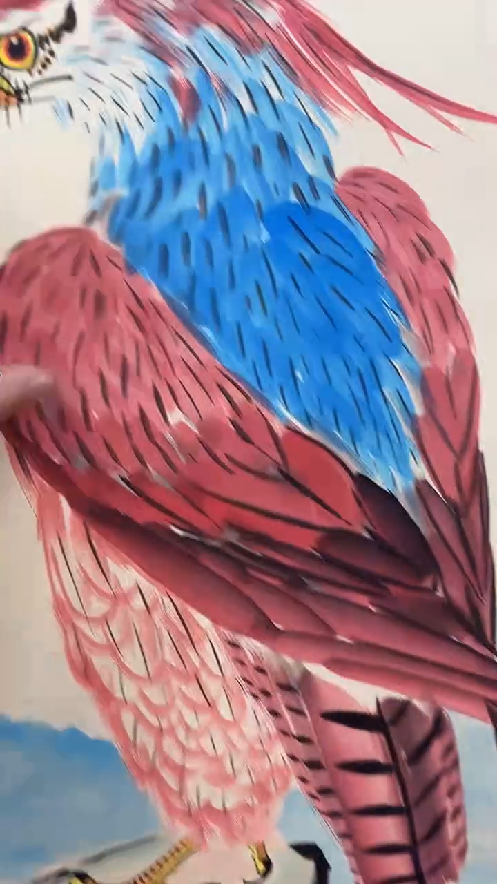 国画红鹰欲飞         