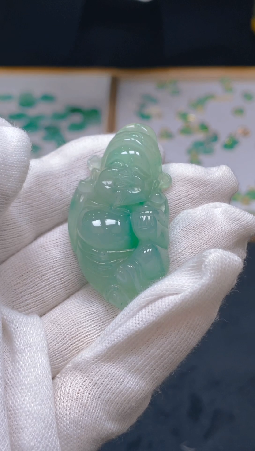 【闪购商品】石英质玉颈饰未镶嵌冰美人非洲翠A货冰种010