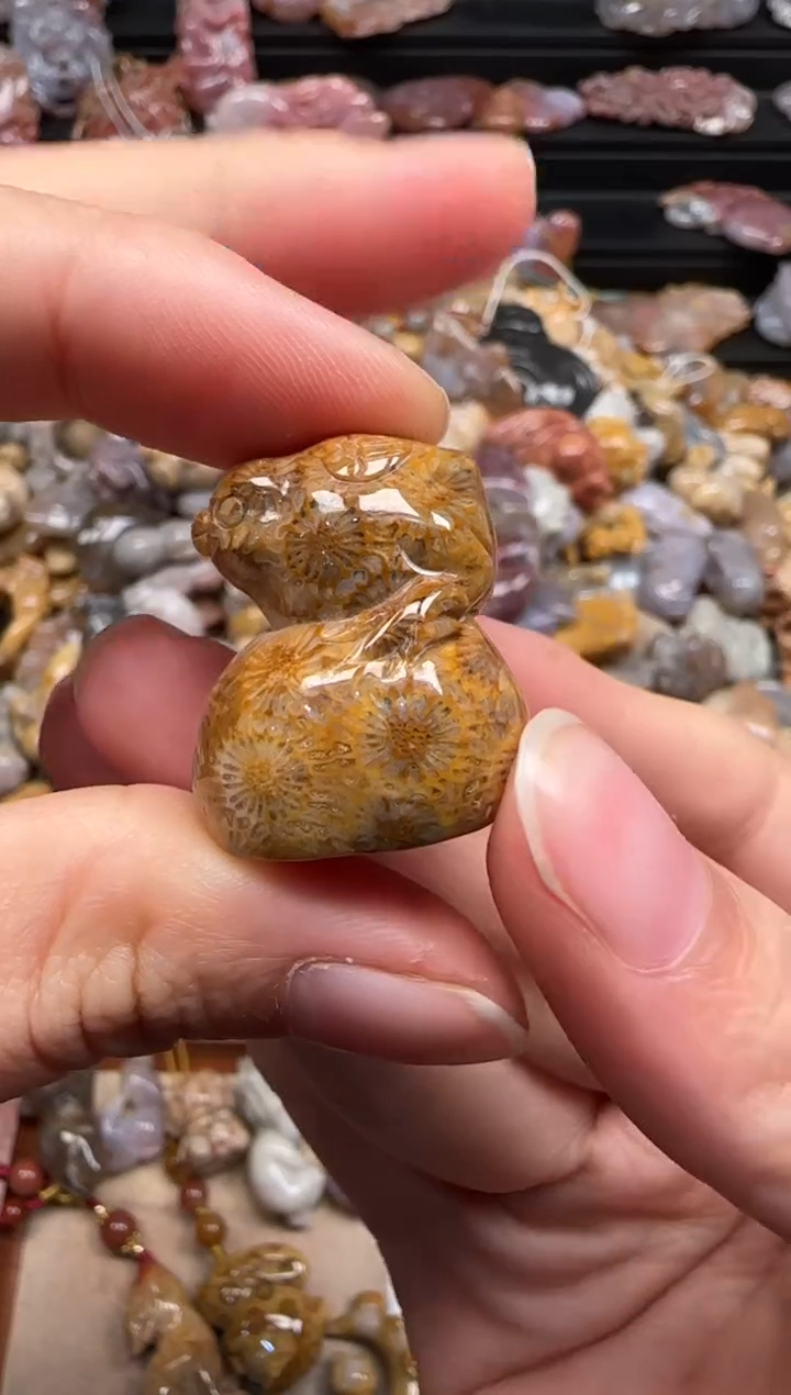 【闪购商品】硅化珊瑚（珊瑚玉）颈饰未镶嵌657