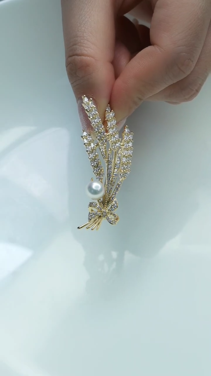 【闪购商品】海水珍珠胸饰合金海水珍珠胸针
