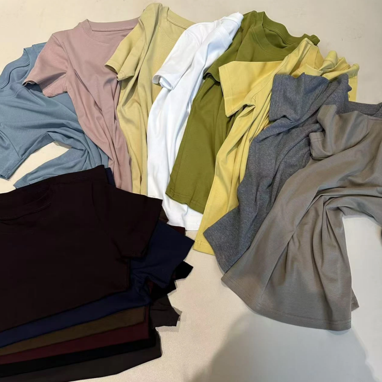 《姚家优卖汇》Y1172夏款低领设计感时尚百搭短袖显瘦上衣女