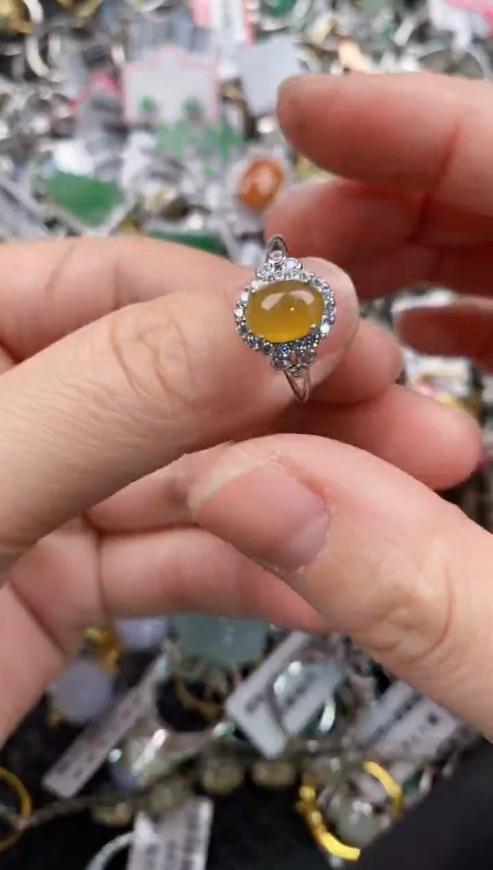 银S925镶嵌戒指翡翠555                   8