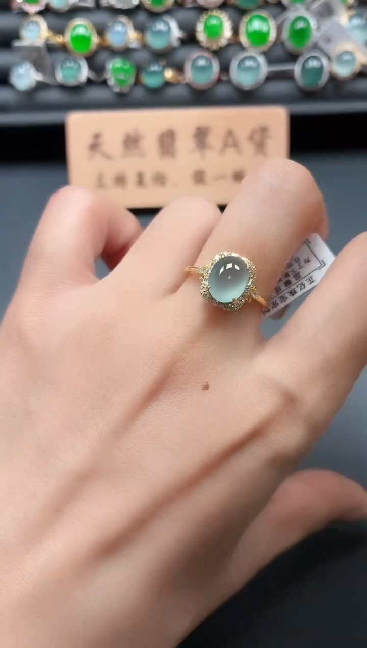 银S925镶嵌戒指翡翠1111