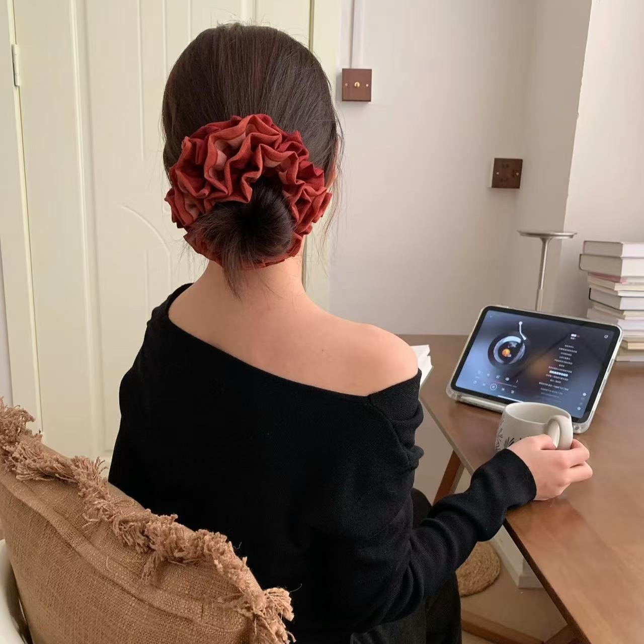 【饼饼专属】复古绣球大肠发圈显发量显脸小高级感洋气头花发圈