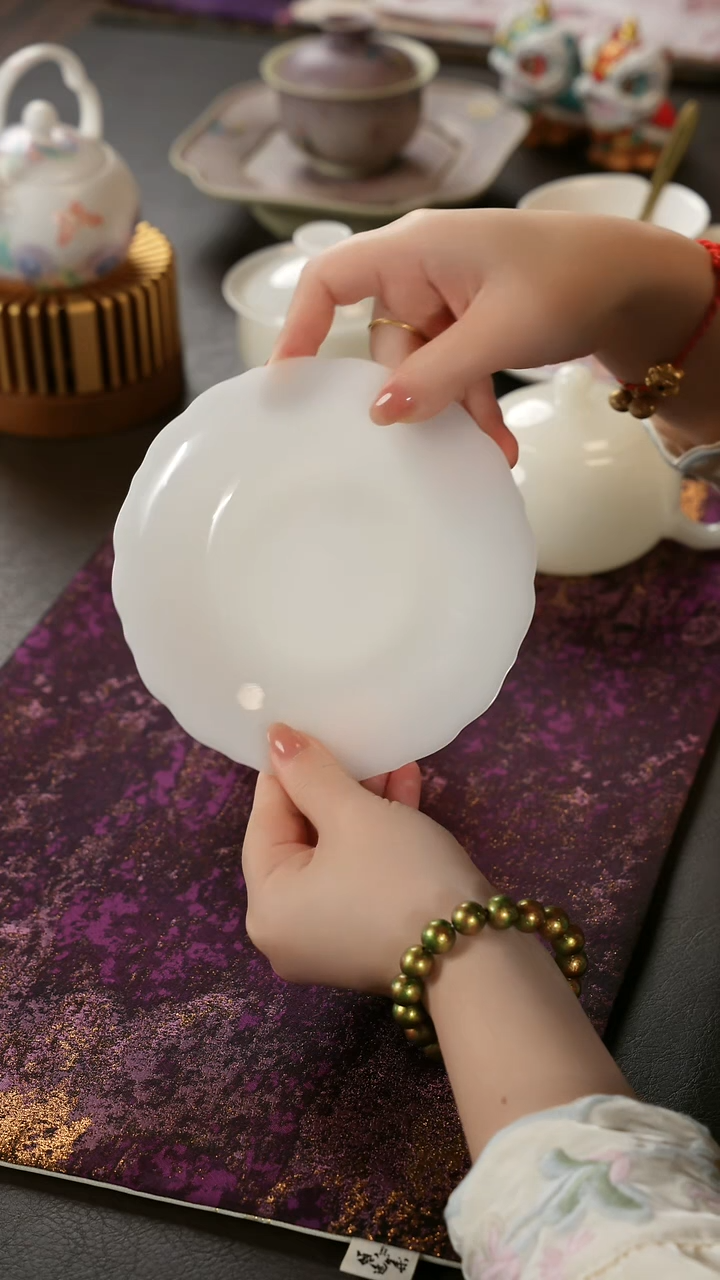 陶瓷茶具白璞玉壶承