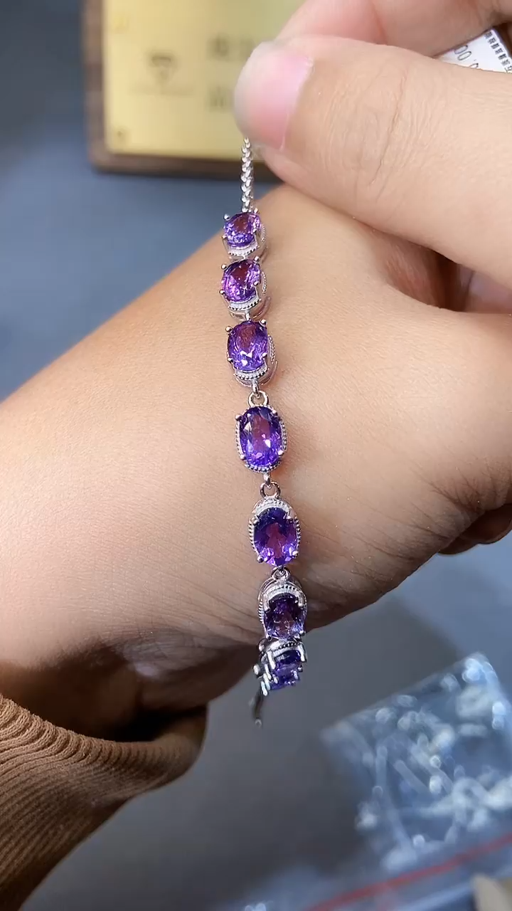 【闪购商品】紫晶手链银S925镶嵌35444