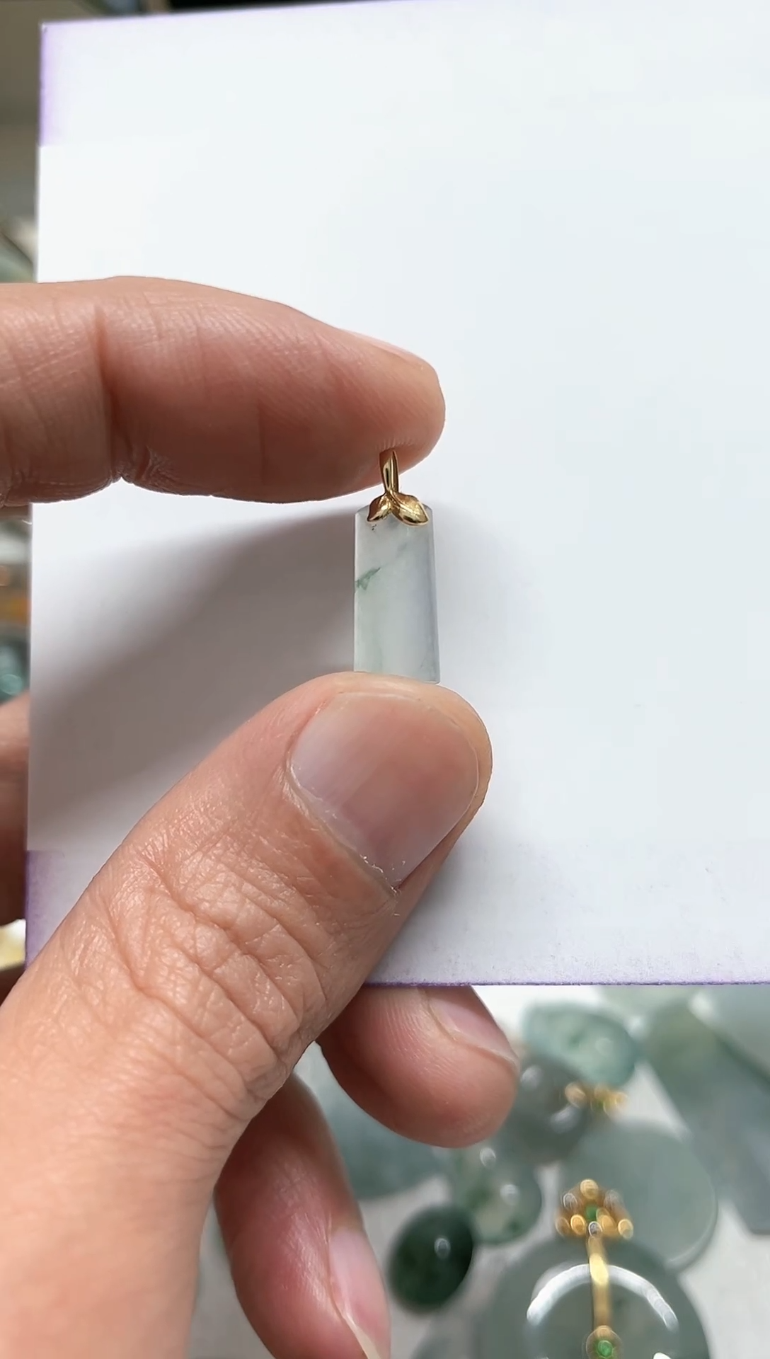 【闪购商品】翡翠颈饰18K金镶嵌天然缅甸A货翡翠吊坠