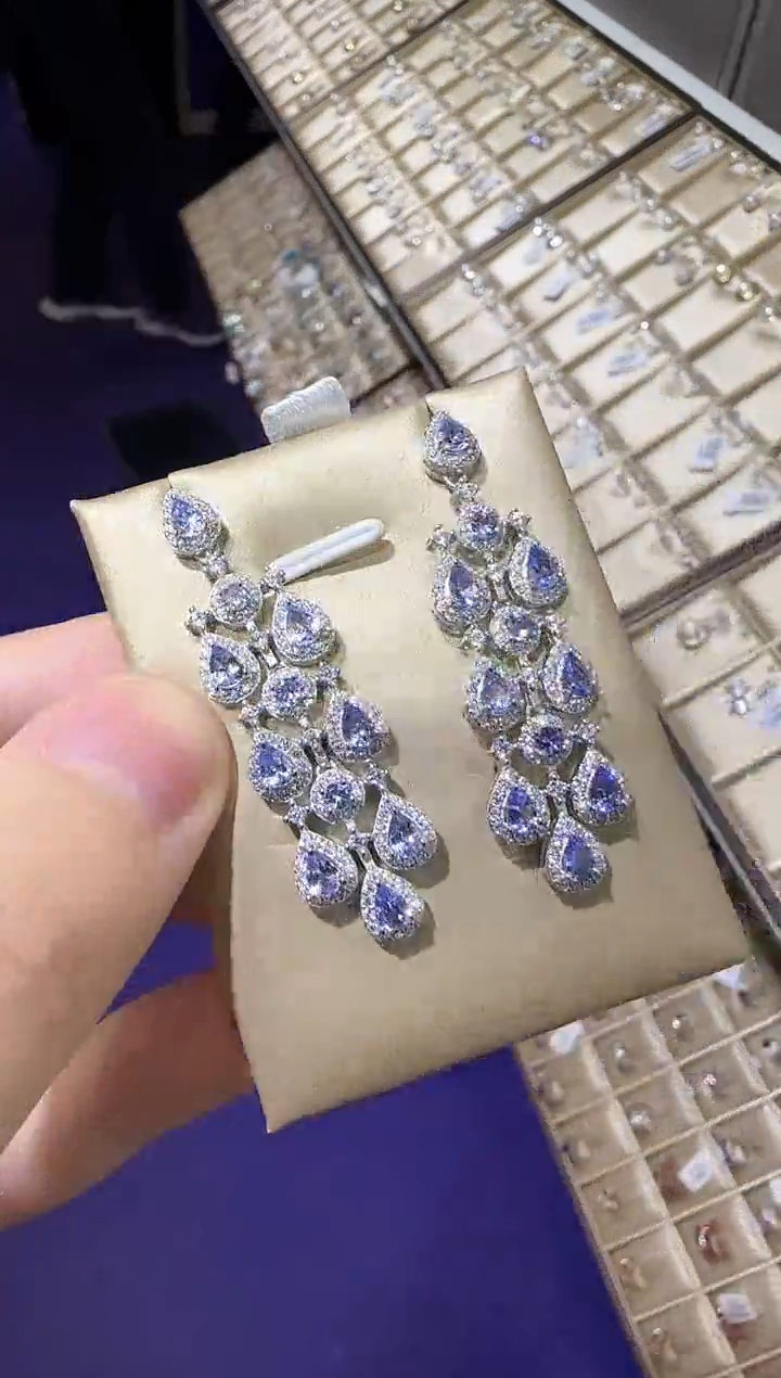 【闪购商品】坦桑石耳饰银S925镶嵌3*5mm高级款